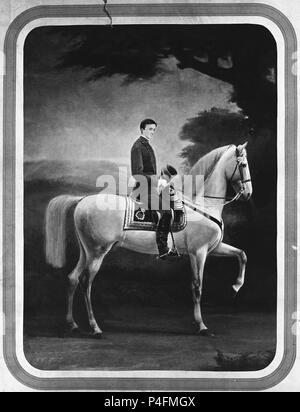 ALFONSO XII REY DE ESPAÑA A CABALLO - 1857/1885. Lage: MUSEO ROMANTICO - FOTOGRAFIA, MADRID, SPANIEN. Stockfoto