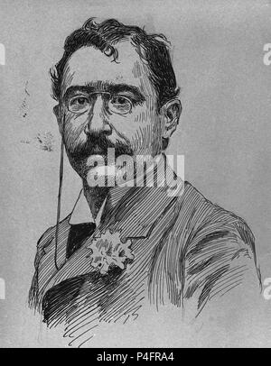 MARIANO DE CAVIA (1855-1920) - PERIODISTA ARAGONES. Lage: Biblioteca Nacional - COLECCION, MADRID, SPANIEN. Stockfoto