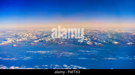 Grönland aus einem Flugzeug oben gesehen. Stockfoto