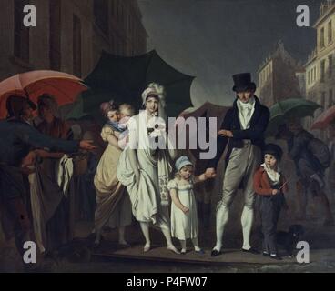 EL CHAPARRON - SIGLO XIX-O/L-PINTURA NEOCLASICA FRANCESA. Autor: Louis Leopold Boilly (1761-1845). Lage: Louvre Museum - Gemälde. Stockfoto