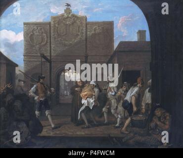 Das Tor von Calais oder O Das Roastbeef von Old England - 1749 - 78,8 x 94,5 cm. Autor: William Hogarth (1697-1764). Lage: Tate Gallery, London, England. Auch als: LA PUERTA DE CALAIS O EL ROASTBEEF DE LA VIEJA INGLATERRA bekannt. Stockfoto