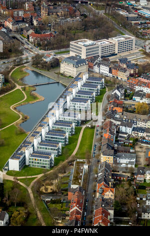 Wissenschaftspark Gelsenkirchen und neuen Justizzentrum in Ückendorf in Gelsenkirchen in Nordrhein-westfalen. Gelsenkirchen, Ruhrgebiet, Nordrhein-Westfalen, Deutschland, DE Stockfoto