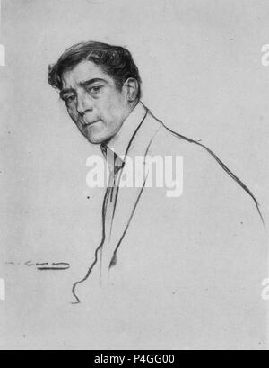 RETRATO DE ALEXANDRE DE RIQUER (1856/1920). Autor: Ramon Casas i Carbó (1866-1932). Lage: Museu Nacional d'Art de Catalunya, Barcelona, Spanien. Stockfoto