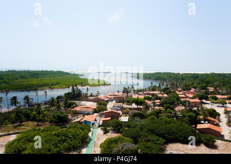 Preguica Fluss von oben gesehen, in der Nähe von Lagunen, Lencois Maranhenses, Maranhao, Brasilien Stockfoto