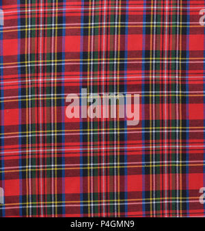 Rot Schwarz und Weiß rustikal Plaid fabric swatch Background. Stockfoto