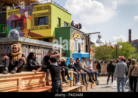 Berlin, Deutschland, Neu eröffnete Holz- Markt 25 im Holzmarktstrasse in Berlin-Friedrichshain Stockfoto