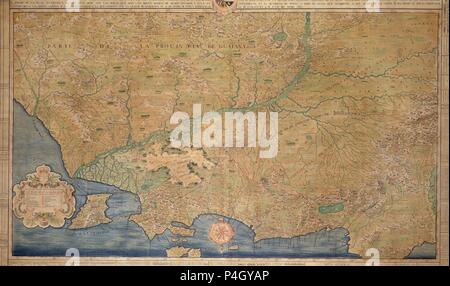 Las MEJORES - MAPA DE LA ANTIGUA (Venezuela CUMANA) QUE TENIA 2 PROVINCIAS BARCELONA Y GUAYANA - 1762 - KONJ 73803. Autor: J.B. Aparicio (18 Prozent). Lage: Museo Naval / MINISTERIO DE MARINA, MADRID, SPANIEN. Stockfoto