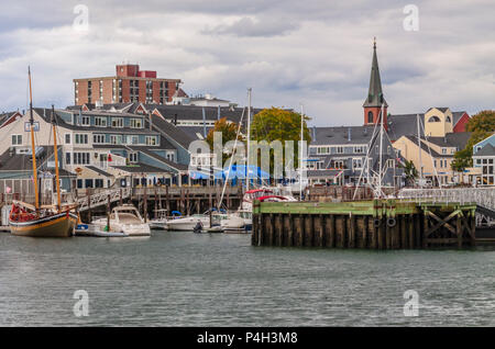 Hafen von Salem in Salem, Massachusetts. Dieser Bereich ist Teil des Salem Maritime National Historic Site. Stockfoto