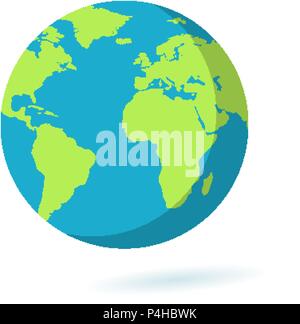 Flat Earth Symbol. Planet symbol Abbildung. Globus Zeichen Stock Vektor