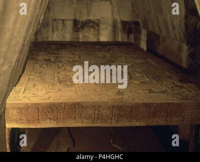 TEMPLO DE LAS INSCRIPCIONES - Interieur. Lage: Tempel der Inschriften, Palenque, CIUDAD DE MEXICO. Stockfoto