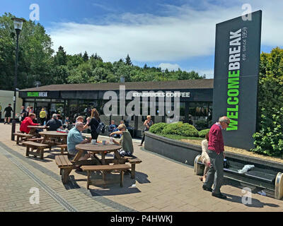 Welcome Break, Michaelwood Services - M5 South, Dursley, Southern Gloucestershire, England, Großbritannien, GL11 6DD Stockfoto