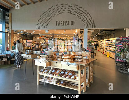 Farm Shop Eingang, M 5 Gloucester Hofladen Raststätte, Gloucestershire, England, Großbritannien Stockfoto