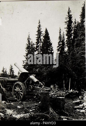 15 cm Geschütz, das Punta Corbin beschoss, 1916. (BildID 15578176). Stockfoto