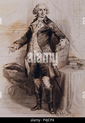 BARON LOUIS ANTOINE DE BOUGAINVILLE 1729-1811. Stockfoto