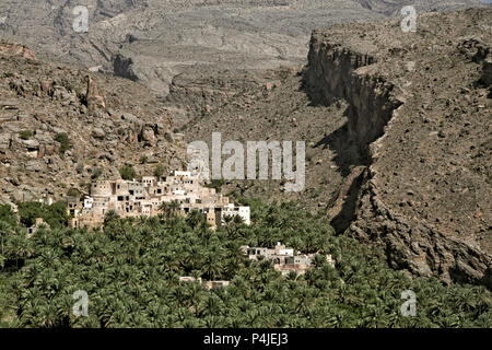 Al Misfah in den Hajar-Gebirge, Sultanat von Oman Stockfoto