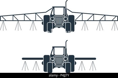 Dünger Symbol - Traktor Pflanzenschutz, Landwirtschaft Bewässerung Fahrzeug Stock Vektor