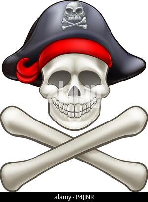 Cartoon Totenkopf Pirat Stock Vektor