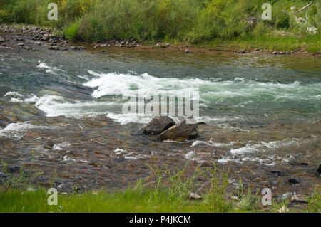 Blackfoot River, Russell Tore Fischerei der Zugang Ort, Missoula County, Montana Stockfoto