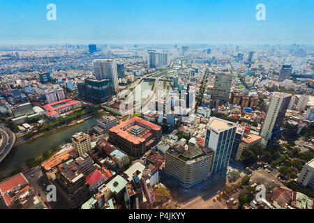 Ho Chi Minh Stadt Antenne Panoramaaussicht in Vietnam. Stockfoto