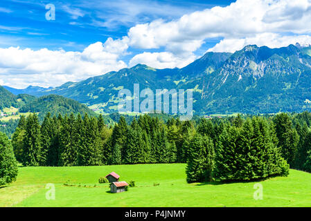 Die schöne Landschaft der Region Oberstdorf im Süden Deutschlands - Berg Alpen Stockfoto