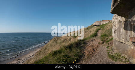 Weltkrieg zwei Küstenschutz, Hirtshals, Dänemark. Stockfoto