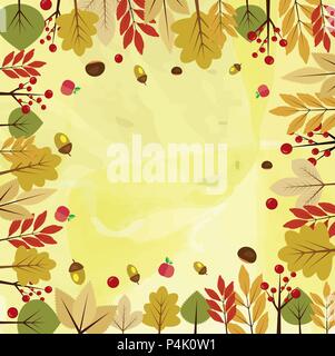 Hintergrund mit Ahornblätter im Herbst Stock Vektor