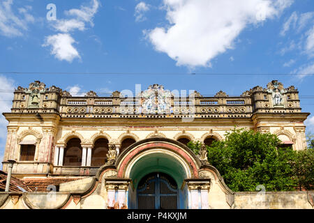 Chettinad Herrenhaus in Kanadukathan. Chettiars waren reich, aus dem 19. Jahrhundert Kaufleute und Bankiers aus der Region Chettinad, Tamil Nadu, Indien. Stockfoto