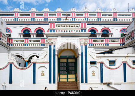 Chettinad Herrenhaus in Kanadukathan. Chettiars waren reich, aus dem 19. Jahrhundert Kaufleute und Bankiers aus der Region Chettinad, Tamil Nadu, Indien. Stockfoto