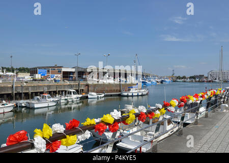 Fischereiflotte in Dieppe, Normandie, Frankreich Stockfoto