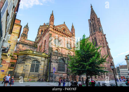 Die Kathedrale Notre Dame in Straßburg, Elsass, Frankreich Stockfoto