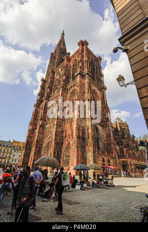 Die Kathedrale Notre Dame in Straßburg, Elsass, Frankreich Stockfoto