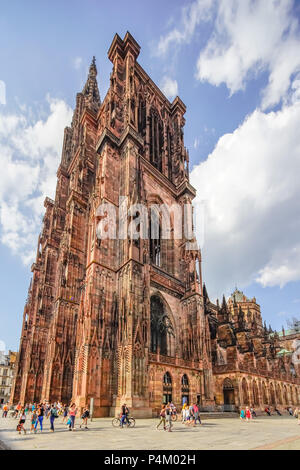 Die Kathedrale Notre Dame in Straßburg, Elsass, Frankreich Stockfoto