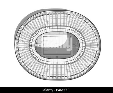 Hand gezeichnete Skizze der wichtigsten Stadion in Moskau. Stock Vektor