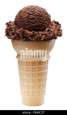 Schokolade Eis in der Waffel Stockfoto