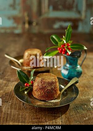 Mini Christmas Pudding Stockfoto