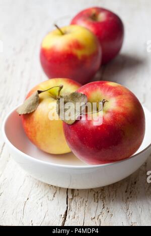 Frische organische rote Äpfel Stockfoto