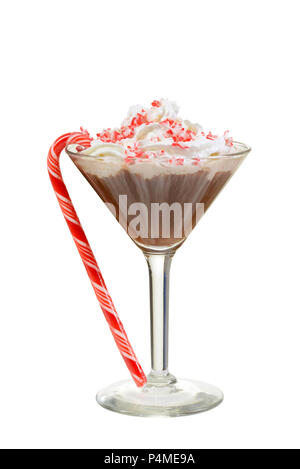 Chocolate candy cane Martini Stockfoto