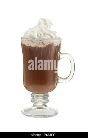 Tasse heiße Schokolade mit Sahne Stockfoto