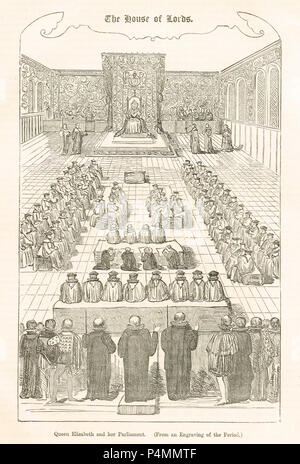 Das Parlament von Königin Elizabeth I. Stockfoto