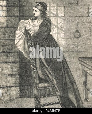 Lady Jane Grey, beobachten ihren Ehemann Pass bis zur Ausführung, 12. Februar 1554 Stockfoto