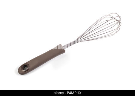 Ansicht von oben, Equipment Haushalt Küche wischen, Mixer auf weißem Hintergrund. Stockfoto