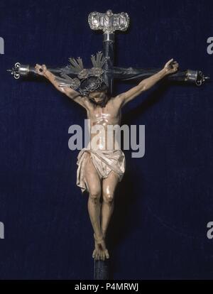 CRUCIFICADO - ESCULTURA-REG GRAL 2201. Ort: HOSPITAL DE LOS VENERABLES, Sevilla, Sevilla, Spanien. Stockfoto