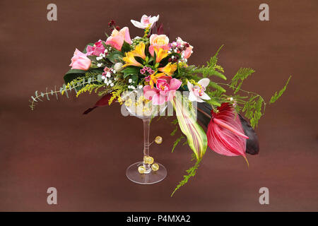 Multicolor Blumenschmuck Stockfoto