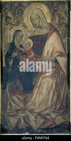 PINTURA DEL RETABLO DE SANTA ANA DE LA Catedral de Cuenca. Lage: CATEDRAL - INTERIEUR, Waschbecken, Cuenca, Spanien. Stockfoto