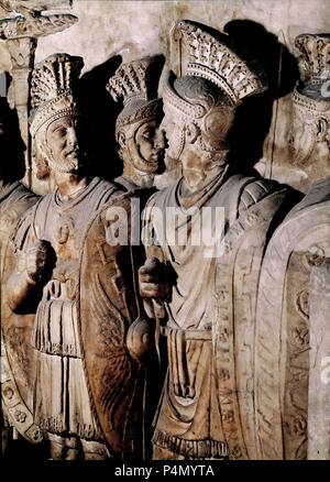 Detail der Bogen der Septime schwerer (146-211). Praetorium aus dem 2. Jahrhundert. Musée du Louvre, Paris, Frankreich. Lage: MUSEO DEL LOUVRE - ESCULTURAS, Frankreich. Stockfoto