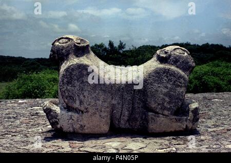 Maya Skulptur. Uxmal, Mexiko. Lage: CASA DEL GOBERNADOR, Uxmal, CIUDAD DE MEXICO. Stockfoto