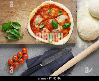 Pizza Margherita Stockfoto