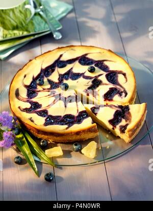 Blueberry und Ananas Käsekuchen Stockfoto