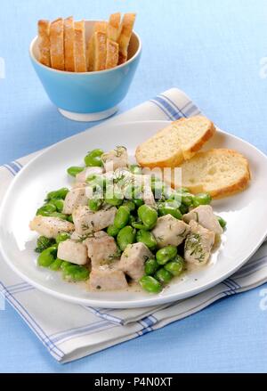 Schwertfisch Ragout mit Bohnen Stockfoto