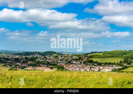 Bridport, Dorset. Von den Klippen in den Süden gesehen. Stockfoto
